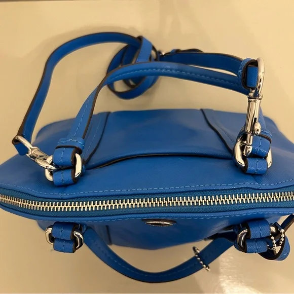 Coach Vibrant Blue Leather Satchel Bag - Picture 2 of 4